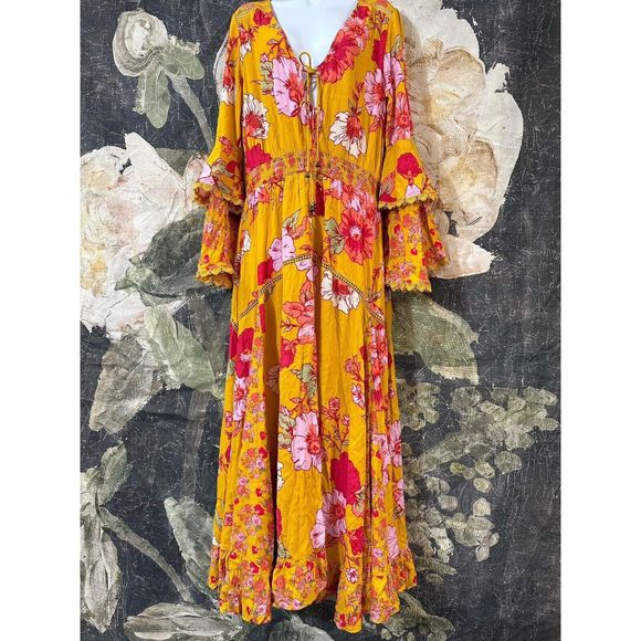 New Free People x Intimately Penny Printed Maxi Bodysuit Size Medium - Picture 7 of 10